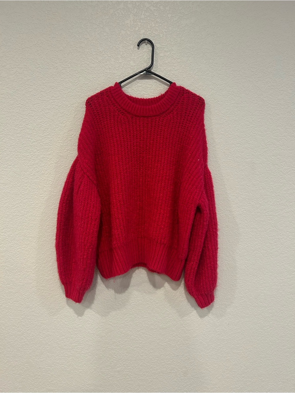 Cozy Red Chunky Knit Sweater - Women